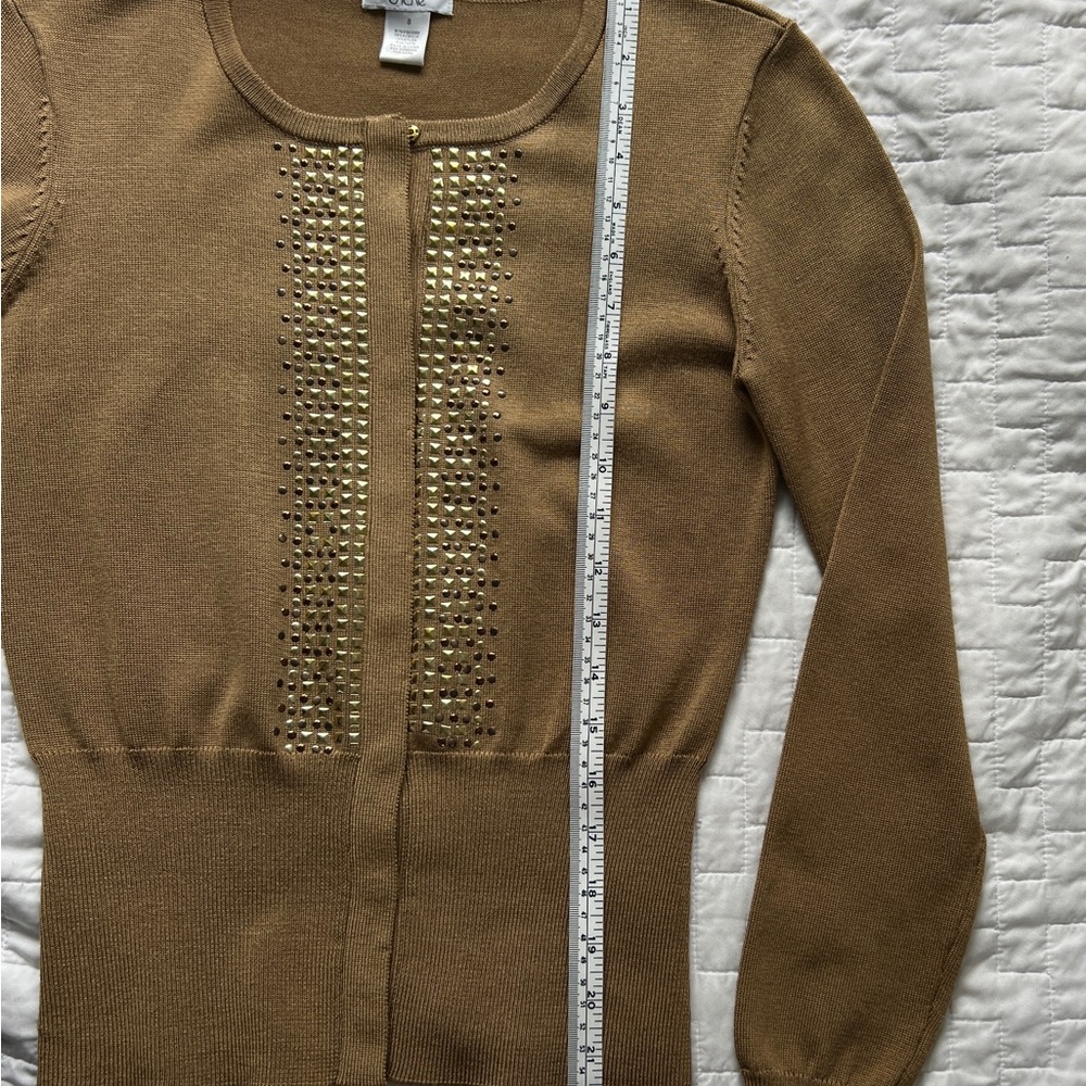 Cach’e Women’s Gold Viscose Stretch Sweater size Small - Picture 5 of 12